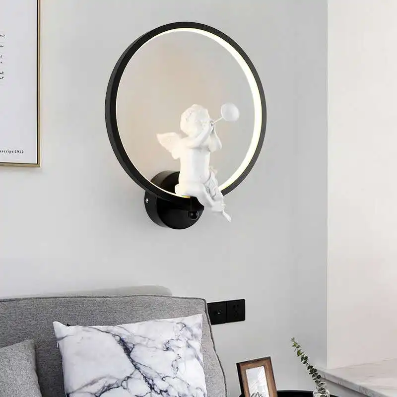 Baby Nursery Wall Lights - โคมไฟติดผนังรูปนางฟ้าสไตล์นอร์ดิก สำหรับห้องนั่งเล่น ห้องนอน ทางเดิน ห้องเด็ก ตกแต่งห้องนอน
