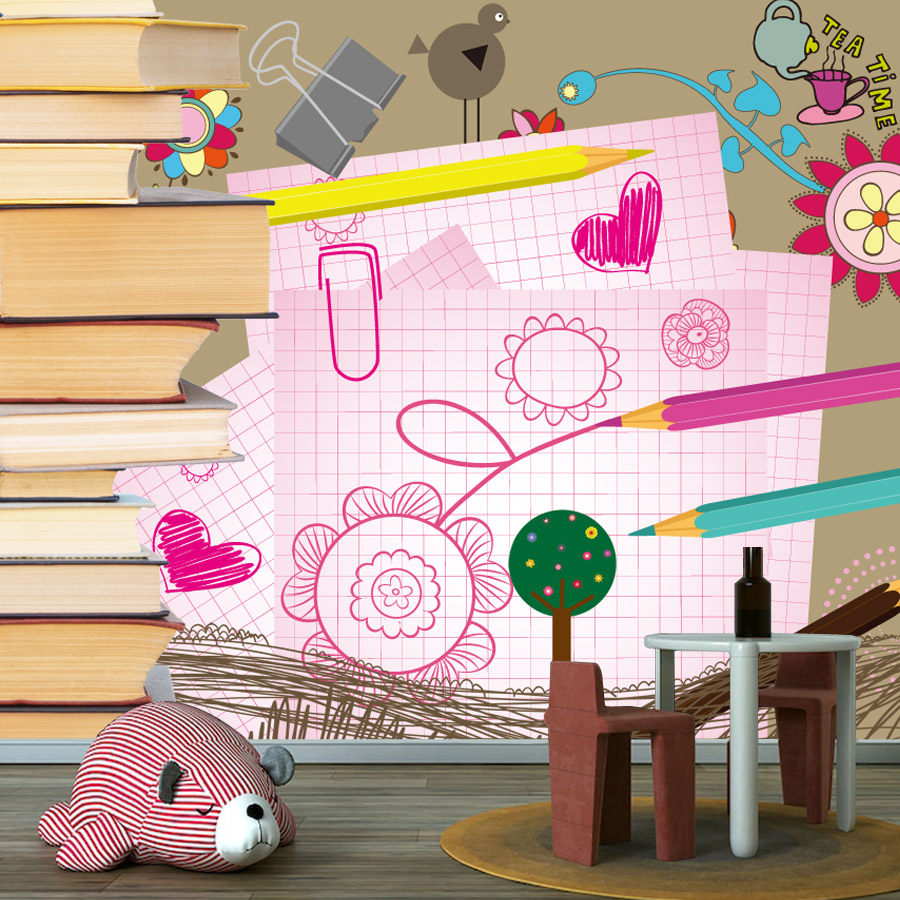 Baby Nursery Peel And Stick Wallpaper - วอลเปเปอร์ลายการ์ตูนแบบลอกติดง่าย สำหรับตกแต่งผนังห้องนั่งเล่น ตกแต่งบ้าน ห้องเด็ก ห้องนอนเด็ก
