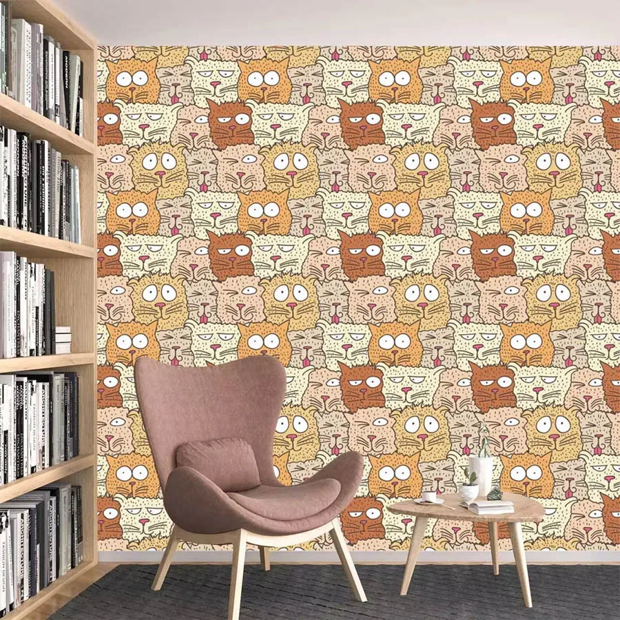 Baby Nursery Peel And Stick Wallpaper - วอลเปเปอร์ติดผนังลายการ์ตูนกันน้ำแบบลอกติดเองสำหรับห้องนั่งเล่น ตกแต่งบ้าน ห้องเด็ก ห้องนอนเด็ก ห้องทีวี ลายสัตว์