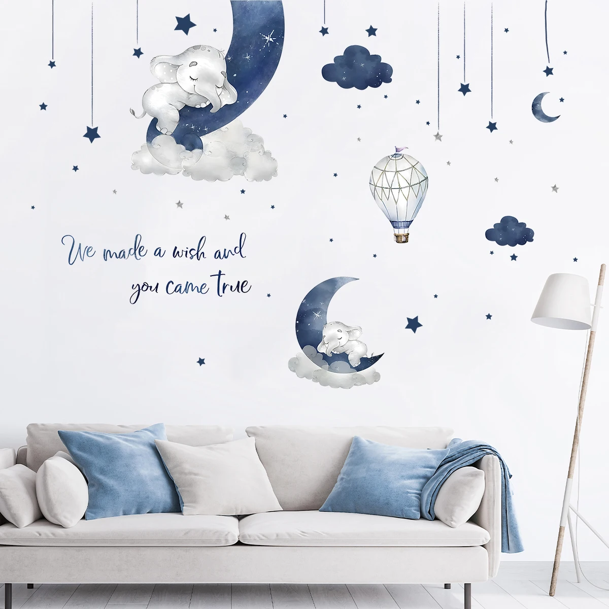 Baby Girl Nursery Quotes - 1 PC การ์ตูนสัตว์ช้างสติ๊กเกอร์ติดผนังเด็กตกแต่งห้องสําหรับทารกตกแต่งห้องสําหรับห้องนอนเด็กของขวัญห้องนั่งเล่น