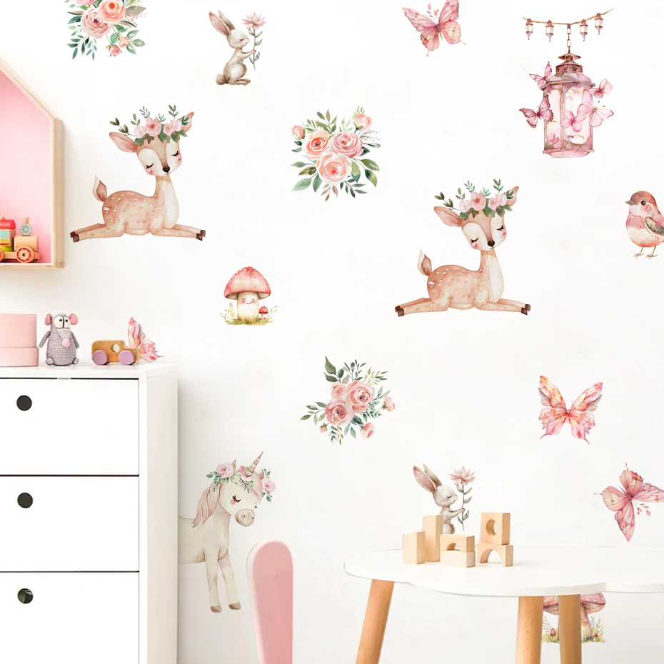 สติกเกอร์ติดผนังบ้านกวางการ์ตู - Baby Girl Nursery Quotes บทวิจารณ์และราคา