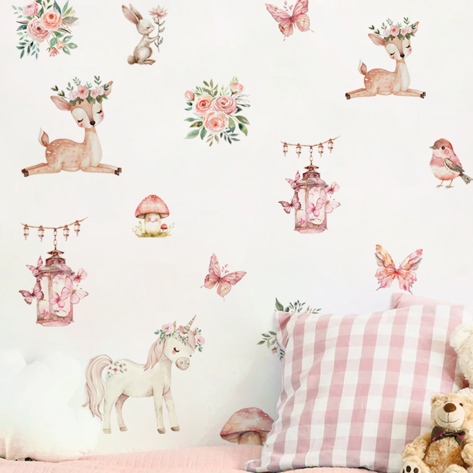 สติกเกอร์ติดผนังบ้านกวางการ์ตู - Baby Girl Nursery Quotes บทวิจารณ์และราคา