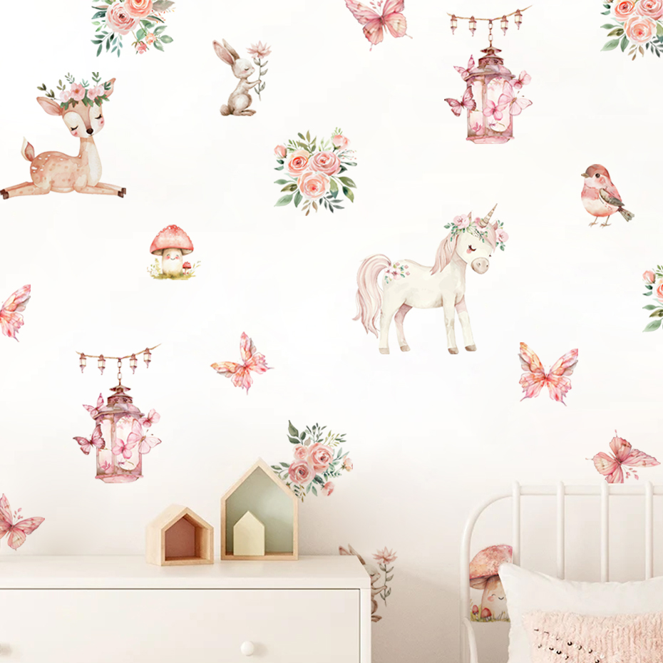 สติกเกอร์ติดผนังบ้านกวางการ์ตู - Baby Girl Nursery Quotes บทวิจารณ์และราคา