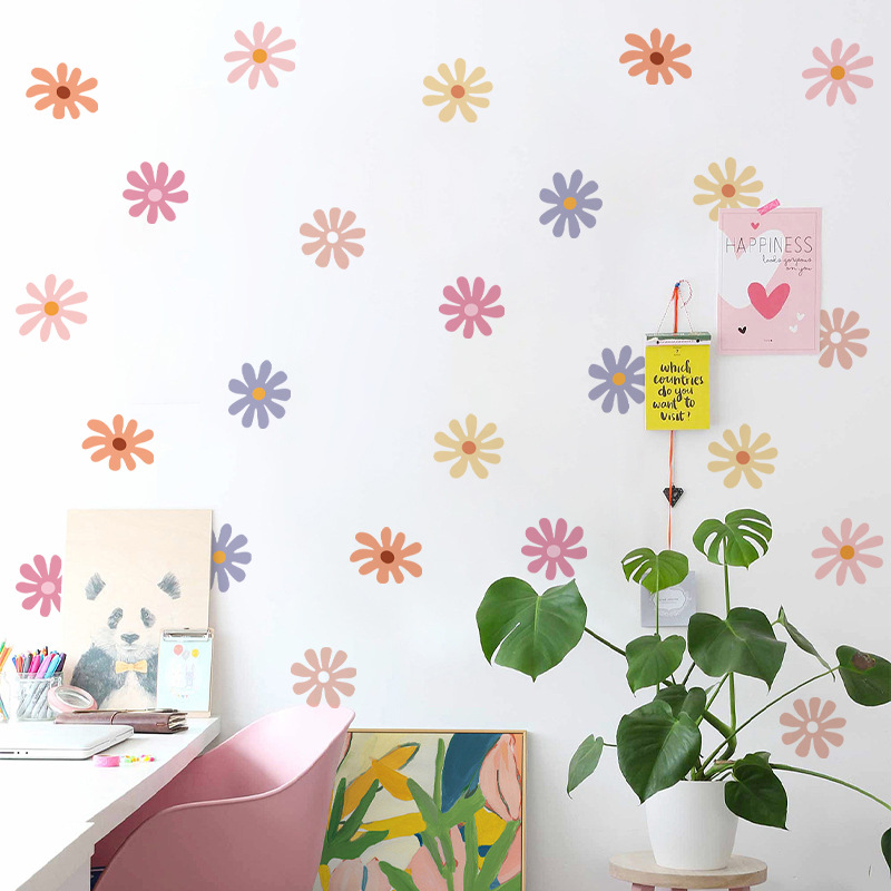 Daisy Floral สติ๊กเกอร์ติดผนัง - Baby Nursery Peel And Stick Wallpaper บทวิจารณ์และราคา
