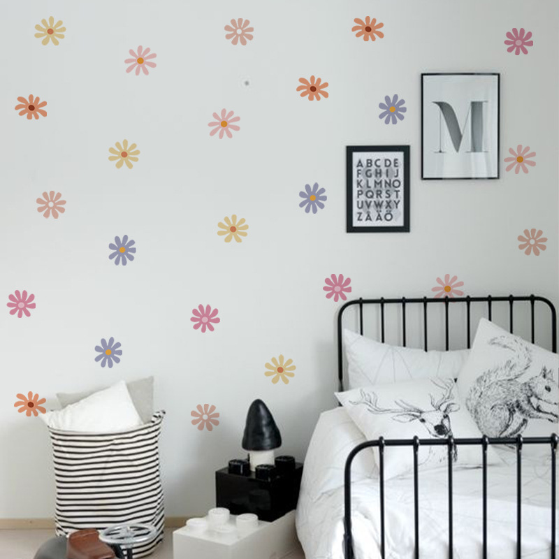 Daisy Floral สติ๊กเกอร์ติดผนัง - Baby Nursery Peel And Stick Wallpaper บทวิจารณ์และราคา