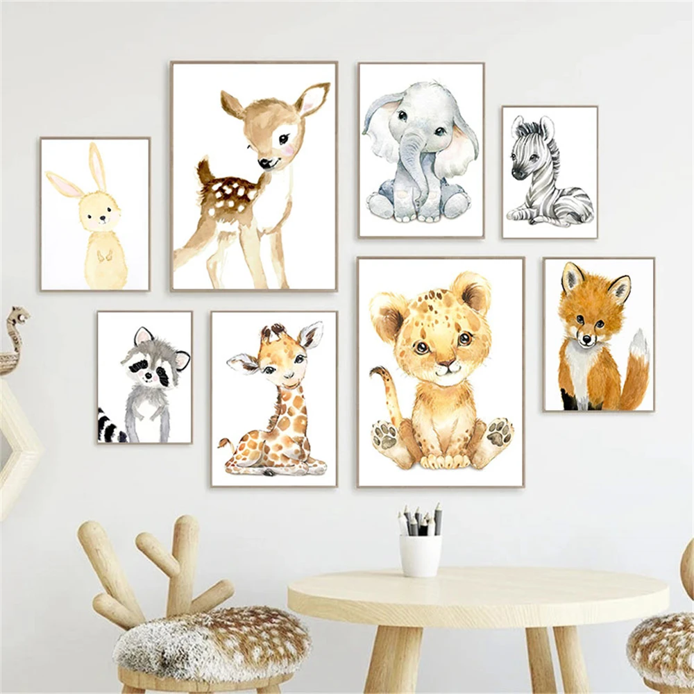 ภาพพิมพ์ไม่มีกรอบ ภาพสัตว์น่าร - Baby Nursery Frames บทวิจารณ์และราคา