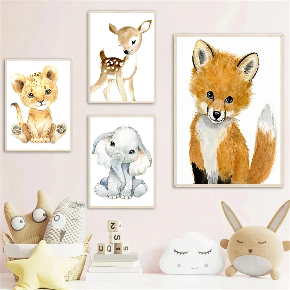 ภาพพิมพ์ไม่มีกรอบ ภาพสัตว์น่าร - Baby Nursery Frames บทวิจารณ์และราคา