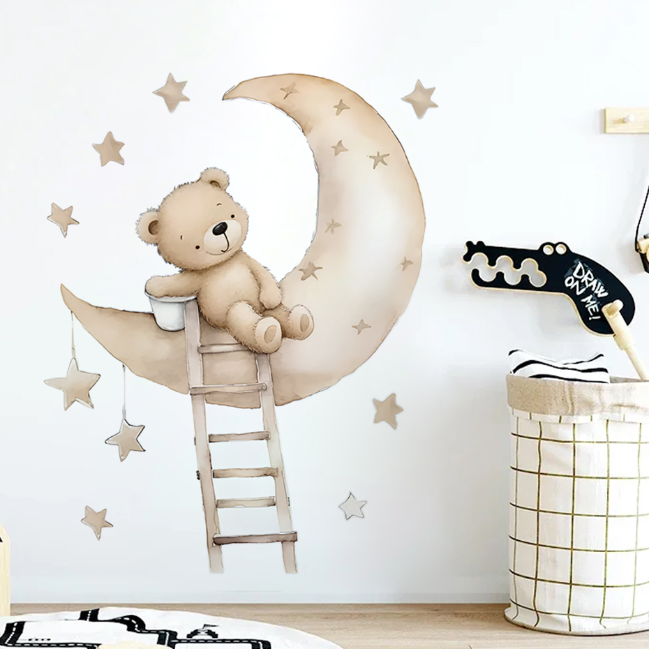 หมีน่ารัก Star Cloud สติ๊กเกอร - Baby Girl Nursery Quotes บทวิจารณ์และราคา