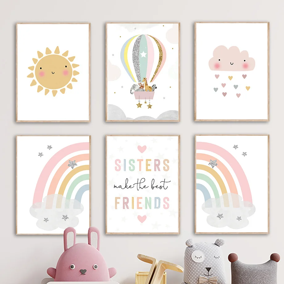 ยีราฟ ช้าง บอลลูนลมร้อน ดวงอาท - Baby Nursery Decor Girl บทวิจารณ์และราคา