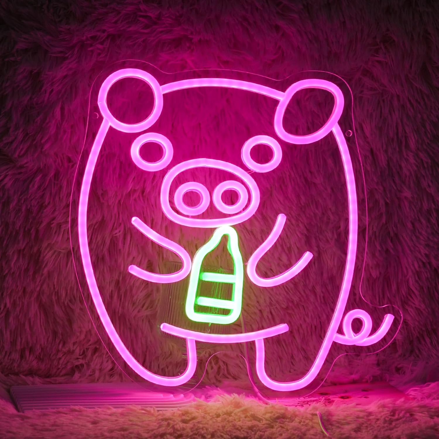ป้ายไฟนีออนรูปขวดนมลูกหมู LED  - Baby Nursery Wall Lights บทวิจารณ์และราคา