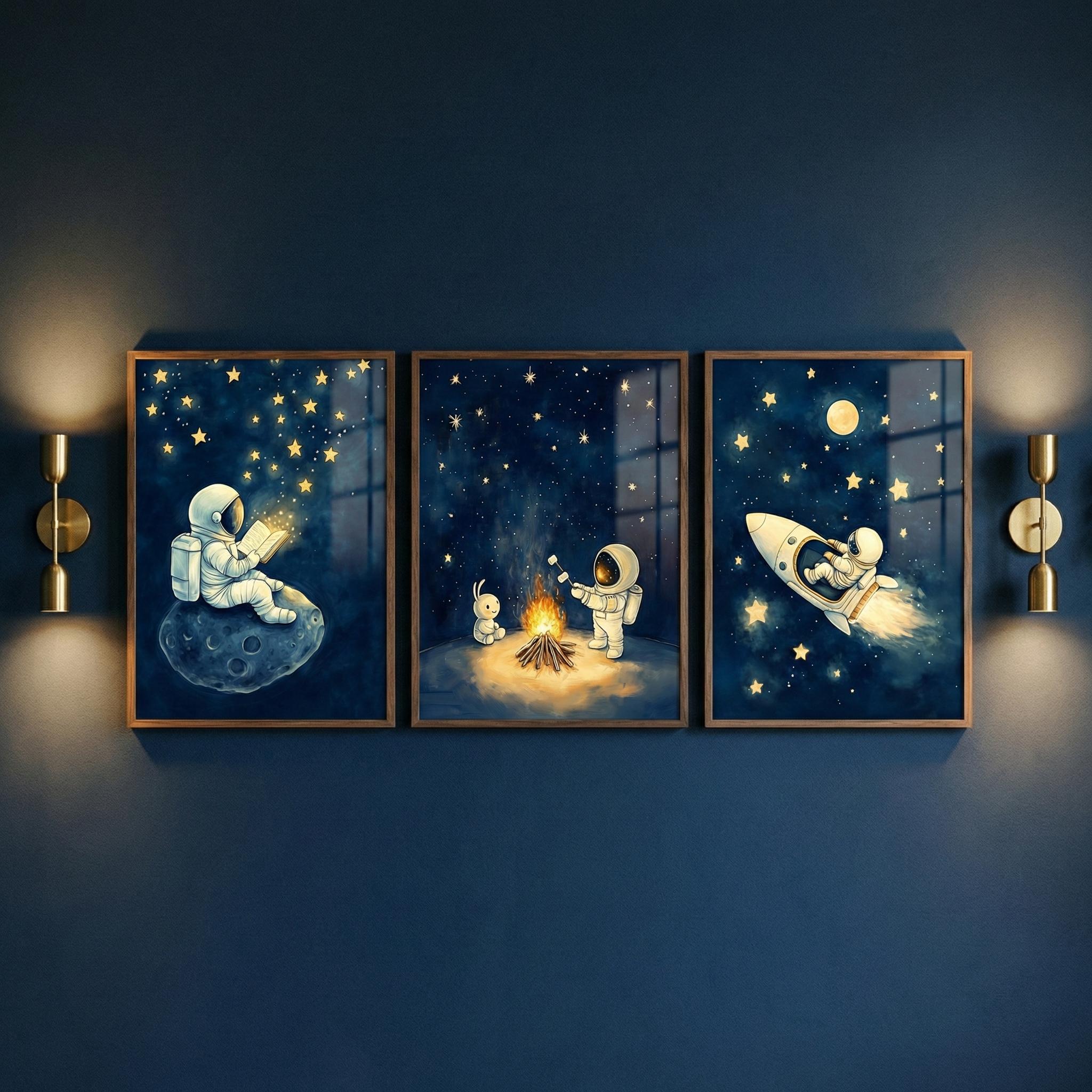 ชุดภาพศิลปะติดผนังนักบินอวกาศ  - Baby Nursery Frames บทวิจารณ์และราคา