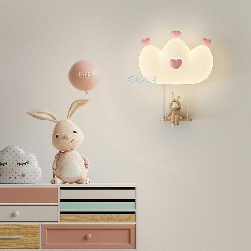 โคมไฟผนังรูปมงกุฎสีชมพูโรแมนติ - Baby Nursery Wall Lights บทวิจารณ์และราคา