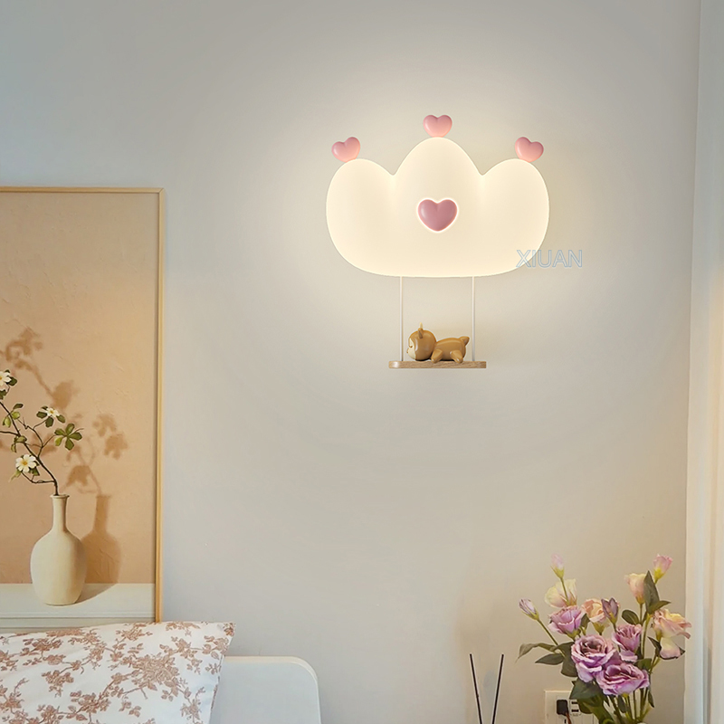 โคมไฟผนังรูปมงกุฎสีชมพูโรแมนติ - Baby Nursery Wall Lights บทวิจารณ์และราคา