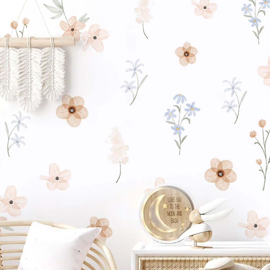ดอกไม้สีน้ําสติ๊กเกอร์ติดผนังส - Baby Girl Nursery Quotes บทวิจารณ์และราคา